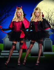 Womens Reversible Devil and Dracula Costume